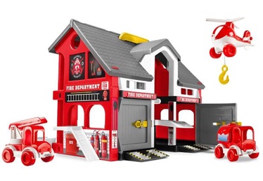 Transporta rotaļlietu komplekts Wader Play House Fire Station 25410, balta/sarkana