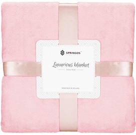 Pledi Springos Luxurious Blanket Extra Thick, rozā, 150 cm x 200 cm