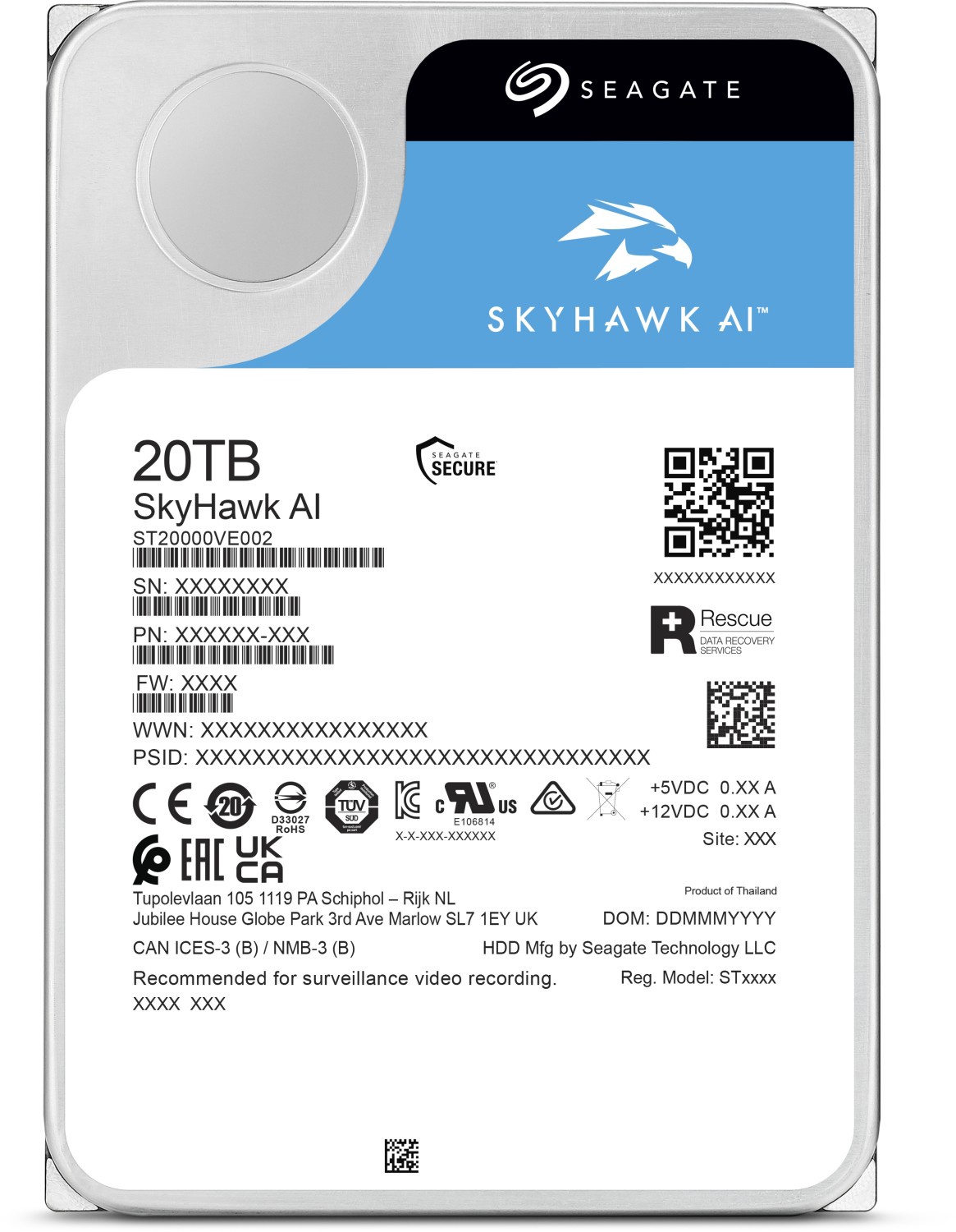 Жесткий диск (HDD) Seagate Skyhawk AI, 3.5