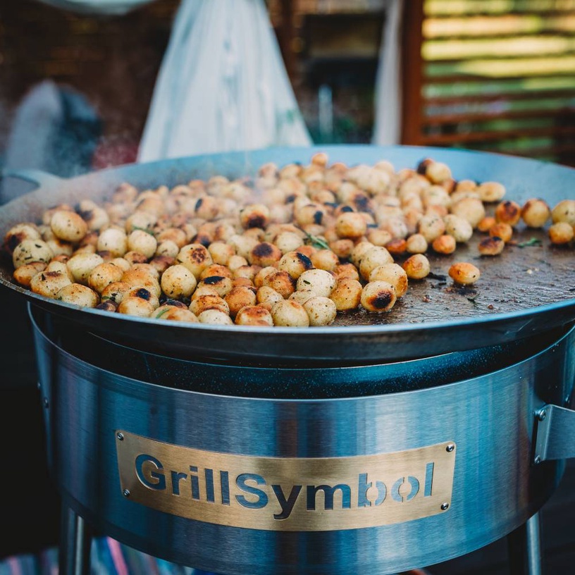 Paella valmistamise grillikomplekt GrillSymbol Pro-580 Inox, 58 cm x 58 cm
