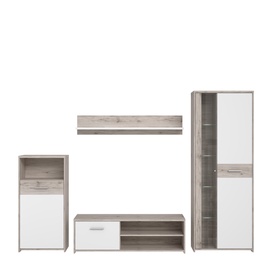 Секция Domoletti, белый/серый, 266 см x 41.4 см x 182.9 см