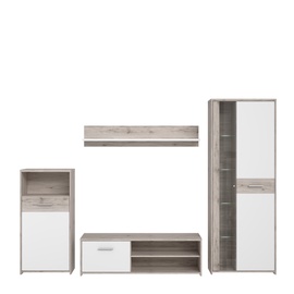 Sektsioonkapp Domoletti, valge/hall, 266 cm x 41.4 cm x 182.9 cm