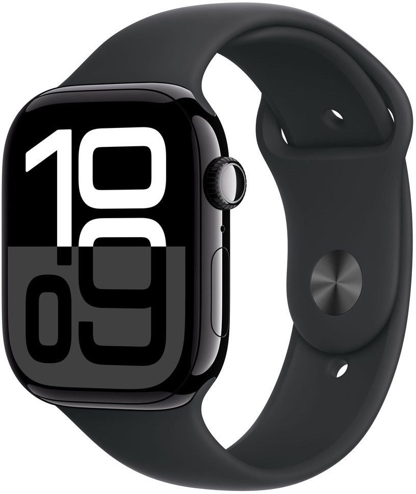 Viedais pulkstenis Apple Watch Series 10 GPS + Cellular Aluminium Case Black Sport Band S/M, jet black