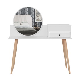 Kosmētikas galds Kalune Design Angel, balta, 60 cm x 120 cm x 96 cm, with mirror