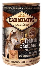Sausā suņu barība Carnilove Wild Adult Meat Venison & Reindeer, brieža gaļa, 0.4 kg