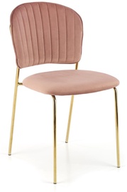 Стул для столовой K499, блестящий, розовый, 56 см x 47 см x 85 см