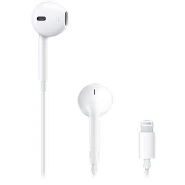 Bezvadu ieliekamās austiņas standarta bez stīpas Apple EarPods Lightning, balta