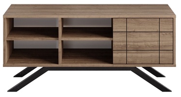 TV-laud Kalune Design North, must/pähklipuu, 130 cm x 58.6 cm x 38.6 cm