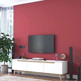 TV galds Kalune Design D1 2472, balta/valriekstu, 35 cm x 180 cm x 48.6 cm