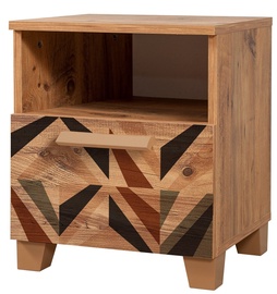 Ночной столик Kalune Design Leva Alfa Triangle, коричневый/дубовый, 40 x 45 см x 52 см