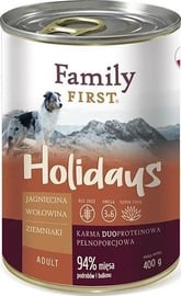 Влажный корм для собак Family First Holidays Lamb, Beef, Potato, баранина/говядина/картофель, 0.4 кг