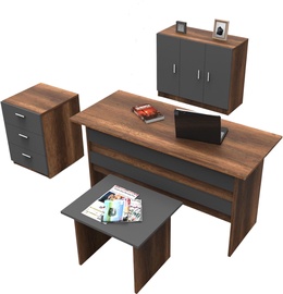 Комплект мебели Kalune Design VO12 - BA, коричневый/антрацитовый, 63.6 x 37.6 x 140 см