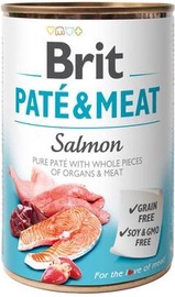 Влажный корм для собак Brit Paté & Meat Salmon, лосось, 0.4 кг