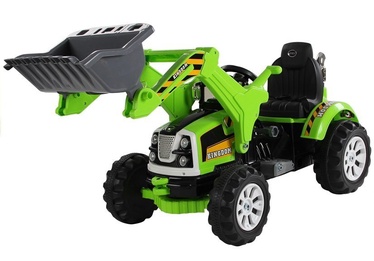 Rotaļu akumulatora traktors LEAN Toys Backhoe Loader, zaļa