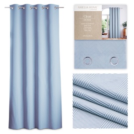 Ночные шторы AmeliaHome Clear, белый/темно-синий, 140 см x 250 см