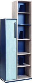 Напольная полка Kalune Design Trio 813CLK3620, синий/светло-коричневый, 32 см x 69 см x 192 см
