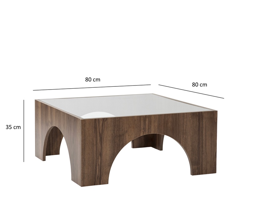 Журнальный столик Kalune Design Seine, ореховый/темно-серый, 50 см x 50 см x 37 см