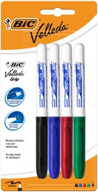 Перманентный маркер Bic Velleda Grip 875714, 2 мм, синий/черный/красный/зеленый, 4 шт.