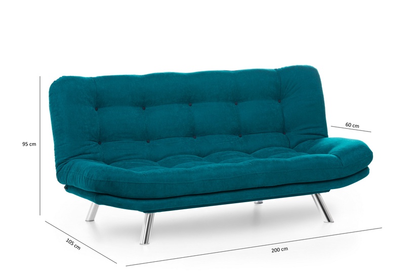 Диван-кровать Hanah Home Misa Petrol, зеленый, 100 x 200 см x 104 см