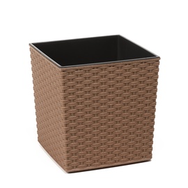 Цветочный горшок Lamela Juka Eco Wood RATTAN 828-38, пластик, Ø 30 см, коричневый