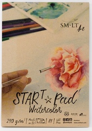 Бумага для рисования Smiltainis Start Pad Watercolor, A4, 24 g/m², белый