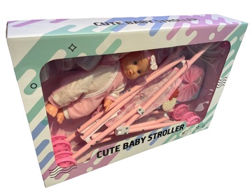 Lėlė - kūdikis Cute Baby Stroller TD168A, 20 cm