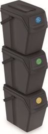 Atkritumu šķirošanas sistēma Prosperplast CEN-73060, 3 x 25l l, antracīta