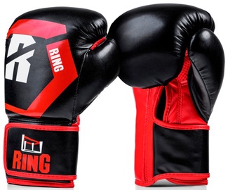 Боксерские перчатки Ring Sport Battle 622098, черный/красный, 14 oz