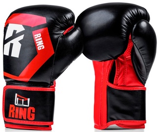 Bokso pirštinės Ring Sport Battle, juoda/raudona, 14 oz