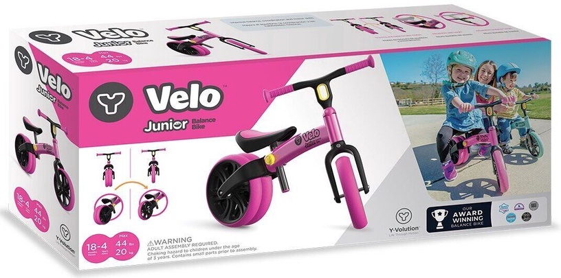 Балансирующий велосипед YVolution YVelo Junior YV101050, детские, черный/розовый, 10″ (поврежденная упаковка)