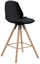 Baro kėdė I_Oslo, juoda/ąžuolo, 46.5 cm x 45.5 cm x 92.5 cm