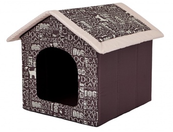 Кровать для животных Hobbydog Napisy, коричневый, 55 см x 60 см, R4