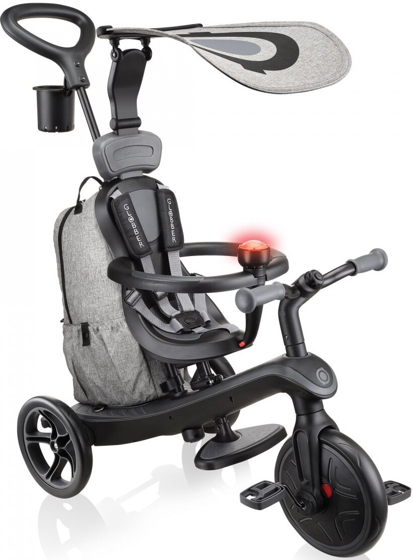 Triratukas Globber Explorer 4 in 1, juodas/pilkas - 1a.lt