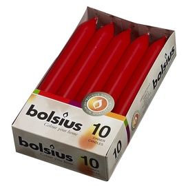 Svece galda Bolsius Red, 5 h, 10 gab.