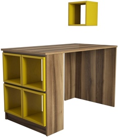 Galds Kalune Design Box, dzeltena/valriekstu