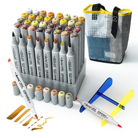 Фломастер Arrtx Marker Pens, сдвоенные пусеты, 40 шт.