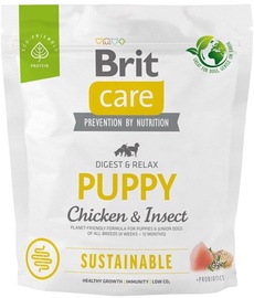 Sausā suņu barība Brit Care Puppy Chicken & Insect, vistas gaļa, 1 kg