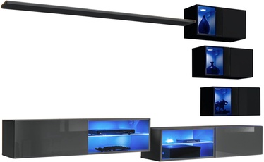 Sektsioonkapp ASM Switch XXIV, läbipaistev/must/grafiit, 250 cm x 40 cm x 150 cm