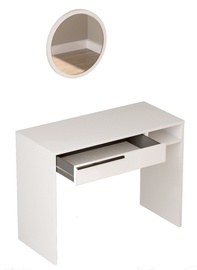 Kosmetinis staliukas Kalune Design ON18-W, baltas, 44.5 cm x 100 cm x 75 cm, su veidrodžiu