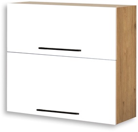 Верхний кухонный шкаф Bodzio Bellona KBE80GDP, белый/дубовый, 31 см x 80 см x 72 см