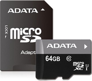 Mälukaart Adata Micro SDXC, 64 GB, 50 Mb/s - 10 Mb/s