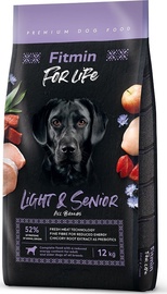 Kuiv koeratoit Fitmin For Life Light & Senior, veiseliha/riis/sealiha/linnuliha, 12 kg