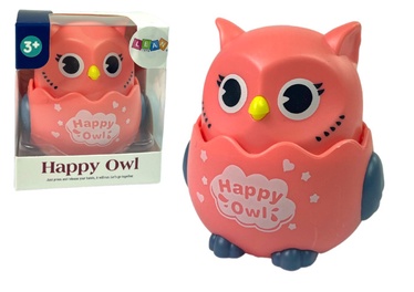 Rotaļlieta Lean Toys Happy Owl 12082, 8 cm, rozā