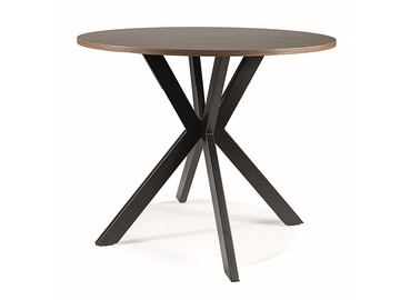 Pusdienu galds Talia II, melna/tumši brūna, 90 cm x 90 cm x 76 cm