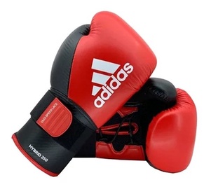 Боксерские перчатки Adidas Hybrid 250, черный/красный, 14 oz