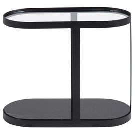 Kafijas galdiņš Actona Noville/Elk 61574, caurspīdīga/melna, 260 mm x 560 mm x 460 mm