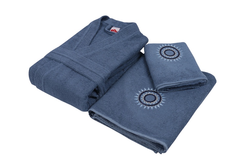 Набор халатов Foutastic Embroidered Family 338CTN1922, синий/белый, S/M