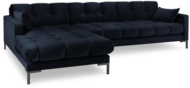 Stūra dīvāns Micadoni Home Mamaia Velvet, tumši zila, kreisais, 293 x 185 cm x 75 cm