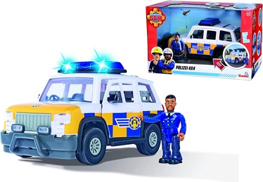 Transporto žaislų komplektas Simba Fireman Sam Police 4x4 109252578038, mėlyna/balta