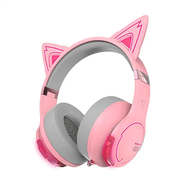 Bezvadu spēļu austiņas Edifier Cat version, rozā